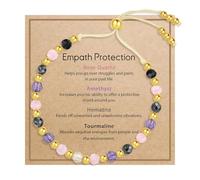 XFSRG Pierres Naturelles Bracelet pour Femme Homme Bracelet Œil du Diable Bracelets Cristal Facetté Cordon Ajustable pour un Usage Quotidien Méditation Voyages