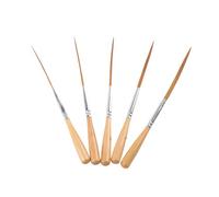 XFSRG Pinceau Maquette Miniature Set de 5 Pinceaux Aquarelle Fins pour Peinture Figurine Modélisme Nail Art avec Manche en Bois de Bouleau et Poils en Nylon Précis pour Détails