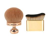 XFSRG Pinceaux Maquillage Visage Professionnels Pinceau Fond de Teint Doux et Dense Accessoire de Maquillage pour Application Idéal pour Tous Types de Peau (Marron et Or)