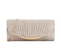 XFSRG Pochette Femme Élégant Soirée en Brillante Strass avec Chaîne Détachable Pochette Clutch Idéale pour Fête Mariage(Champagne)