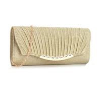 XFSRG Pochette Femme Élégant Soirée en Brillante Strass avec Chaîne Détachable Pochette Clutch Idéale pour Fête Mariage(Or)