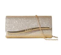 XFSRG Pochette Femme Enveloppe Élégante Sac à Main en Paillettes Brillant Strass Clutch Soirée avec Chaîne Détachable pour Fête Mariage(Or)
