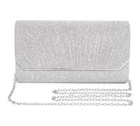 XFSRG Pochettes et Clutches Femme Pochette de Soirée Plissée Élégante 22×14×4,5 cm pour Le Quotidien et Les Occasions Spéciales (Argent)
