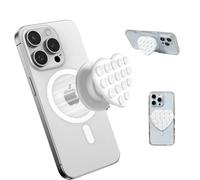 XFSRG Poignée De Téléphone Portable Magnétique en Forme De Cœur Magnetic Support Téléphone Portable Elegant Et Pratique pour Maquillage Vidéos Et Appels (Blanc)