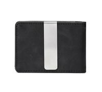 XFSRG Porte Carte à Fermeture Magnétique en Cuir PU - Slim Portefeuille avec Grand Compartiment pour Cartes Mince et Compact Porte Cartes Multifonction pour Femme et Homme (Noir)