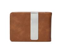 XFSRG Porte Carte à Fermeture Magnétique en Cuir PU - Slim Portefeuille avec Grand Compartiment pour Cartes Mince et Compact Porte Cartes Multifonction pour Femme et Homme (Marron)