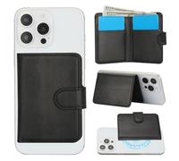 XFSRG Porte Carte Bancaire Magnetique Accessoire Telephone Contient 4 Cartes Et Compartiment des Billet PU Magnetic Card Holder Magnet Portefeuille(Noir, 16ProMax/16Pro/16)