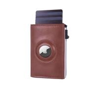 XFSRG Porte Carte Bancaire RFID Porte Feuille pour Homme PU Protection Carte Mode Card Holder avec Bouton Poussoir Latéral Portefeuille Positionnable Cadeau Anniversaire Homme(Café)