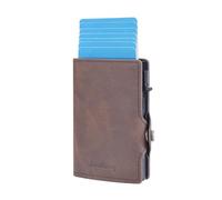 XFSRG Porte Carte Homme PU Portefeuille RFID Protege Carte Bancaire avec Bouton Poussoir Latéral Porte Feuille Interrupteur Magnétique Card Holder Idee Cadeau Homme(Café)