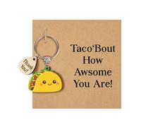 XFSRG Porte-Clé Taco avec Carte Porte Clé Taco Mignon Keyring Voiture Souvenir Départ Collègue Travail Accessoires pour Sac à Main (B)
