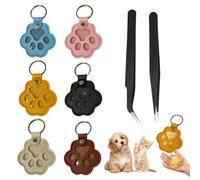 XFSRG Porte-Clés Commémoratif en Cuir en Forme de Patte de Chien et Chat Boîte à Souvenirs Personnalisée pour Poils d'animaux de Compagnie