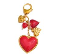 XFSRG Porte-clés femme pendentif décoratif cœur étoile de mer coquillage poisson bijou de sac accessoire mode élégant porte-clés marin métal doré romantique amour (Cœur)