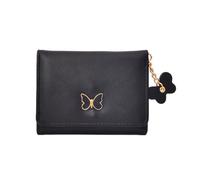 XFSRG Porte Monnaie Femme Papillon en Cuir PU Pliable Slim Court Petit Portefeuille Monnaie avec Slots de Carte Cadeaux pour Fille(Noir)