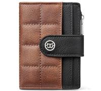 XFSRG Porte Monnaie Femme Porte Carte Fermeture à Glissière Facile à Transporter Fente pour Cartes Multiples Petit Portefeuille Mariage Fête Vacances(Brun Noir)
