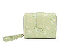 XFSRG Portefeuille Femme en Cuir avec Fermeture Eclaire, Porte-Monnaie Grande Capacité, Slim Court pour Cartes et Clips, Motif Fleurs