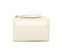 XFSRG Portefeuille Femme en Cuir PU Souple - Petit Porte Monnaie Femme avec Nombreux Compartiments Cartes Poche à Monnaie Fermeture Éclair Dragonne et Fenêtre pour ID pour Usage Quotidien (Blanc)