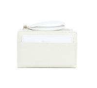 XFSRG Portefeuille Femme Porte Monnaie Compact Texture Tissée Feuille pour Femme Petit Porte Carte avec Dragonne Accessoire Rangement(Blanc)