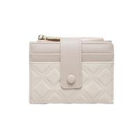 XFSRG Portefeuilles Femme Portefeuille en Cuir PU pour Femme Dames Multi Slots Porte Cartes en Cuir Court Porte Monnaie avec Poche Zippée Portefeuille à Deux Volets (Blanc Riz)