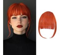 XFSRG Postiche Cheveux Humains Frange Cheveux Extension Clip Cheveux Naturel Look Naturel et Élégant pour Toutes Occasions (Orange)