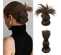 XFSRG Postiche Cheveux Naturel Chignon Synthétique Accessoire Coiffure avec Pince à Griffes Queue de Cheval Volumineuse pour Femmes et Filles (Brun clair)
