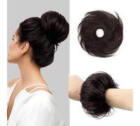 XFSRG Postiche Cheveux Naturel Elastique Perruques Synthétiques Extensions Queue de Cheval Courte Mode Accessoires pour Femmes et Filles(Brun-noir)