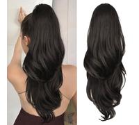 XFSRG Postiche Cheveux Naturel Femme Ponytail Naturel Queue de Cheval Extension Clip Ondulé Extensions de Cheveux Longue Épaisse Volume Coiffure Rapide