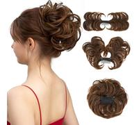 XFSRG Postiche Chignon Cheveux Bouclés Faux Chignon avec Pince pour Coiffure Élégante Perruque Naturelle pour Femme Accessoire de Cheveux pour Mariage Soirée et Quotidien (Marron)