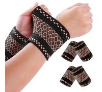 XFSRG Protège-Poignets de Sport 2 Paires Attelle Poignet Élastiques et Respirantes Support pour Entraînement Fitness Musculation et Protection Articulaire (Cuivre M)