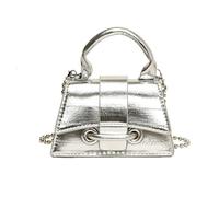 XFSRG Sac à Main Femme Sacs Bandoulière Sacoche Petit Sac Carré Chaîne Détachable Sacs Bandoulière Idéal pour un Usage Quotidien(Argent)