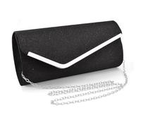 XFSRG Sac a Main Femme Soirée Pochette Brillant Élégant Enveloppe Clutches Bandoulière en Paillettes avec Chaîne pour Mariage Fête Voyage (Noir)