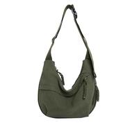XFSRG Sac Bandoulière Femme Demi-Lune en Velours Côtelé Sac Banane Crossbody avec Bandoulière Ajustable pour l'école Le Bureau Le Travail Les Voyages Les Excursions(Vert)