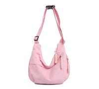 XFSRG Sac Bandoulière Femme Demi-Lune en Velours Côtelé Sac Banane Crossbody avec Bandoulière Ajustable pour l'école Le Bureau Le Travail Les Voyages Les Excursions（Rose）