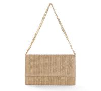 XFSRG Sac Bandoulière Femme en Paille Tissée Pochette Tissée Décontractée pour Téléphone Portable