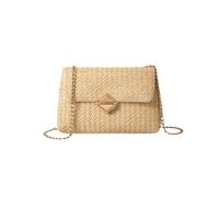 XFSRG Sac Bandoulière Femme Tressage en Paille Sac de Plage Bandoulière Amovible pour la Plage Voyages Rendez Vous