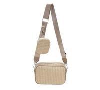 XFSRG Sac Bandoulière Femme Tressé avec Pochette Amovible de Plage Petit Format Ajustable Fermeture Éclair Sac à Main Mode Quotidien