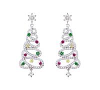 XFSRG Sapin de Noël Boucles d'Oreilles de Noël Strass Brillants Boucle d'Oreille Douceur et Luxe pour les Fêtes Célébrations