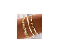 XFSRG Set de 3 Bracelet FemmeChaîne Doré Empilables Imperméable Tendance Minimaliste Bracelet Accessoire Mode Poignet Réglable Élégant Cadeau Bijoux pour Femme Filles