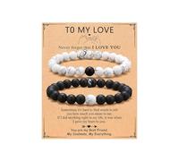 XFSRG Set De Bracelets Pour Couple Cadeau Romantique Pour Saint Valentin Anniversaire Et Fête Réglable Pour Lui Et Elle De Haute Qualité Pour Moments Spéciaux ()