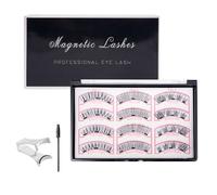 XFSRG Set Faux Cils Magnétiques Léger 6 Paires de Faux Cil Magnétique avec Pince et Brosse Réutilisable Sans Colle Effet Naturel Cils pour Maquillage Quotidien （B）