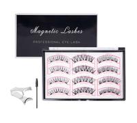 XFSRG Set Faux Cils Magnétiques Léger 6 Paires de Faux Cil Magnétique avec Pince et Brosse Réutilisable Sans Colle Effet Naturel Cils pour Maquillage Quotidien （A）