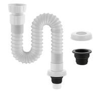 XFSRG Siphon Lavabo Extensible pour Évier Tuyau d’Évacuation Flexible 0,32 à 0,78 m avec Raccords 41 mm 32 mm Couvercle Décoratif et Joint Étanche Inclus