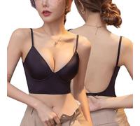 XFSRG Soutiensgorge Femme sans Armature Triangle Balconnet Classique Confortable Sousvêtement Dos Nu Bretelles Réglables Maintien Parfait Quotidien Élégant