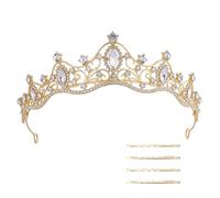 XFSRG Strass Couronne Femmes Luxe Léger et Étincelant Diademe avec Épingle à Cheveux Coiffure de Mariage pour les Anniversaires bar Mitzvahs