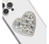 XFSRG Support pour Téléphone Airbag Anneau de Téléphone à Paillettes Artificiel Diamant Forme Doigt Grip de Téléphone Multifonctionnelle Poignée de Téléphone Portable (Argent)