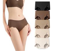 XFSRG Taille Haute Slips Invisible Culottes Femme sans Couture Elasticité Slip Microfibre Confort Panties Hipster Invisibles Doux Respirant (M)