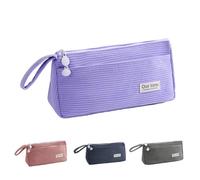 XFSRG Trousse à Crayons Grande Capacité Crayons Rectangulaire à Fermeture Éclair Trousse Scolaire Grande Capacité Pochette de Rangement Papeterie pour École Bureau Voyage (Violet)