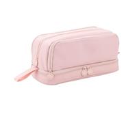 XFSRG Trousse à Crayons Grande Capacité Scolaire Trousse à Crayons Zippée Portable avec Poignée pour Enfants et Adultes Fournitures Scolaires Polyvalentes（Rose）