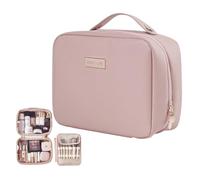 XFSRG Trousse de Toilette Portable Imperméable Grande Capacité pour Femme Trousse Maquillage en PU Organisateur de Maquillage et Trousses de Toilette (Rose)
