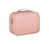 XFSRG Trousse Maquillage 3 en 1 avec Organisateur de Pinceaux Amovible Trousses de Maquillage en Cuir PU Souple Grande Trousse de Toilette Femme et Organisateur de Voyage (Rose)