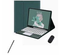 XFTeoux Coque Clavier pour Samsung Galaxy Tab S6 Lite 10.4'' Tablet 2024/2022/2020 Release,Touchpad Keyboard Wireless Detachable Bluetooth,Mouse & Keyboard & Pencil Set,Dark Green